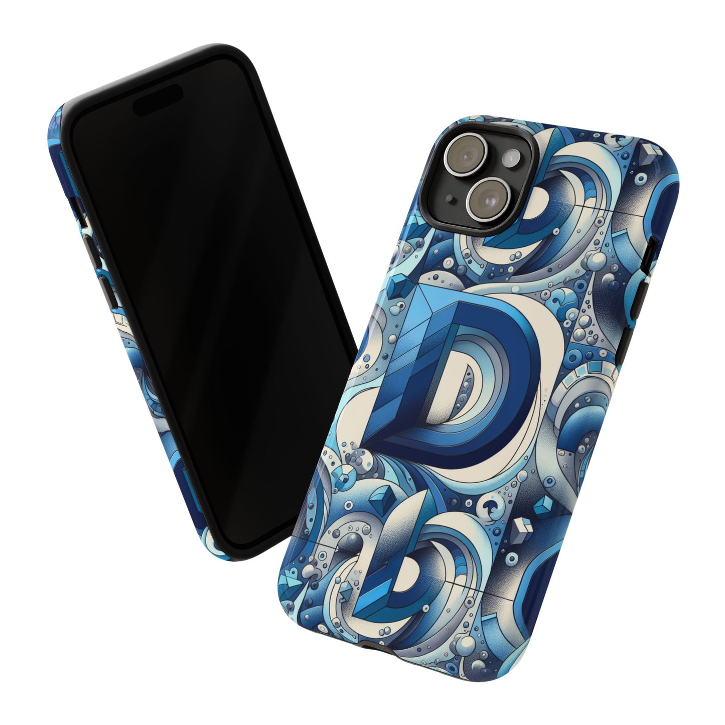 blue alphabet d phone case with 3d wrap and shock absorption for kids and teens durable tpu cover with vivid print and uv protection