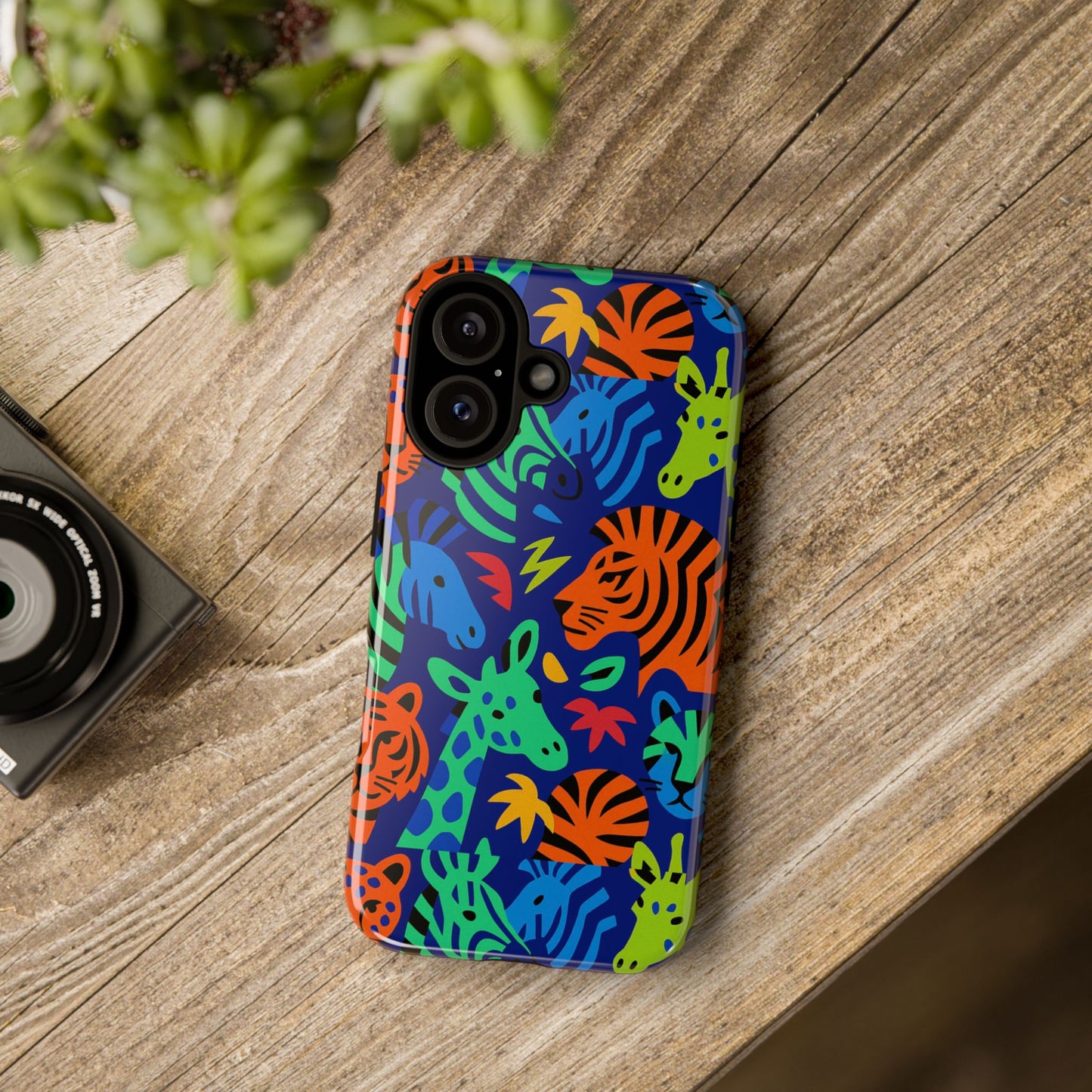 vibrant animal print 3d wrap protective phone case stylish accessory for men and women compatible with iphone 13, 14, 15 & 16 – all models including pro, pro max & plus