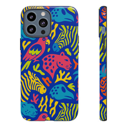 Vibrant Animal Print Protective Phone Case for Stylish Protection with Multicolour Design – Compatible with iPhone 13, 14, 15 & 16 – All Models Including Pro, Pro Max & Plus