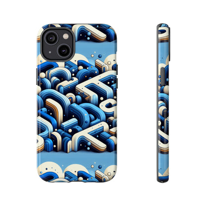 Blue Alphabet B Phone Case for Men and Women Shockproof Protective Cover with 3D Wrap Design and UV Protection