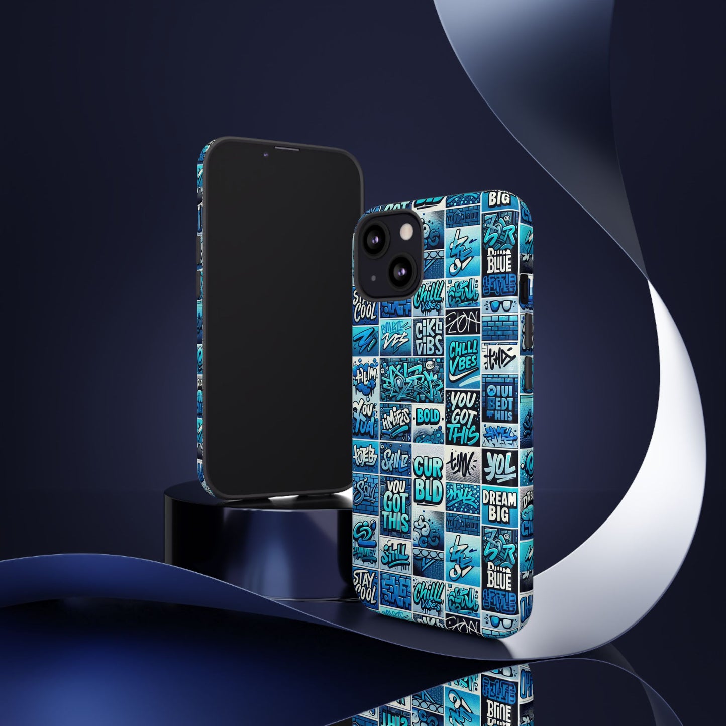 vibrant blue 3d wrap protective phone case featuring retro alphabet design for stylish smartphone protection compatible with iphone 13, 14, 15 & 16 – all models including pro, pro max & plus