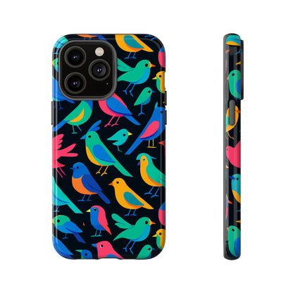 Vibrant Multicolour 3D Bird Print Protective Phone Case for Smart Devices – Unique Accessory for Trendsetters Compatible with iPhone 13, 14, 15 & 16 – All Models Including Pro, Pro Max & Plus