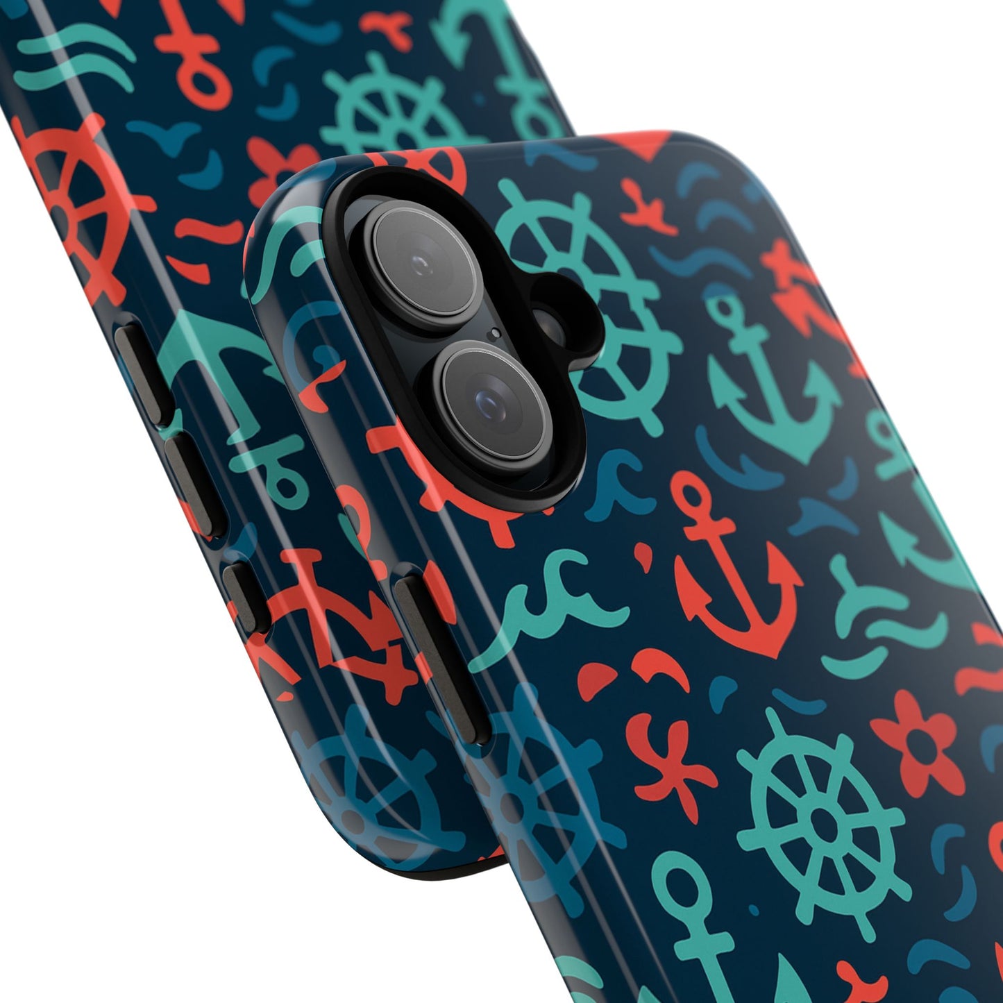 vibrant nautical multicolour 3d wrap protective phone case with retro design for men and women stylish accessory compatible with iphone 13, 14, 15 & 16 – all models including pro, pro max & plus