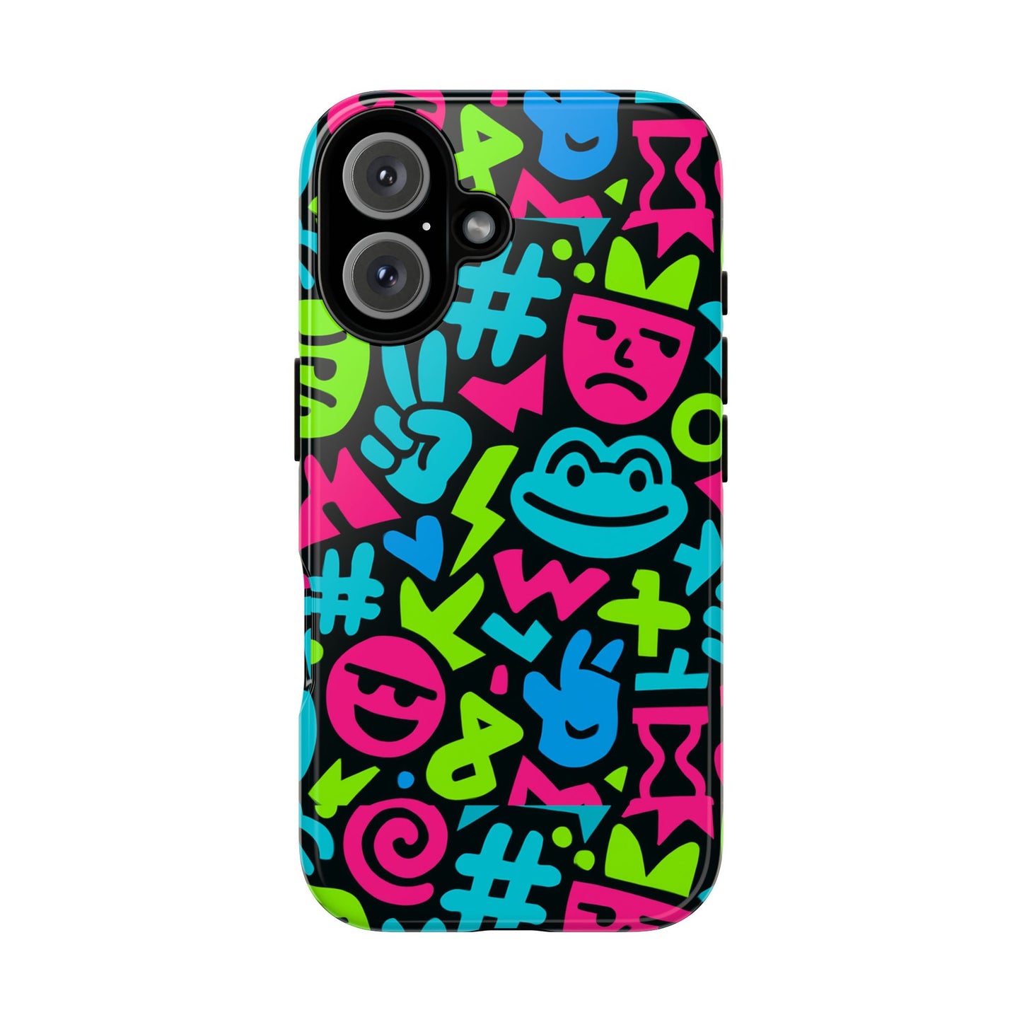 vibrant emoji pattern protective phone case colourful 3d design stylish protection for unisex smartphones compatible with iphone 13, 14, 15 & 16 – all models including pro, pro max & plus