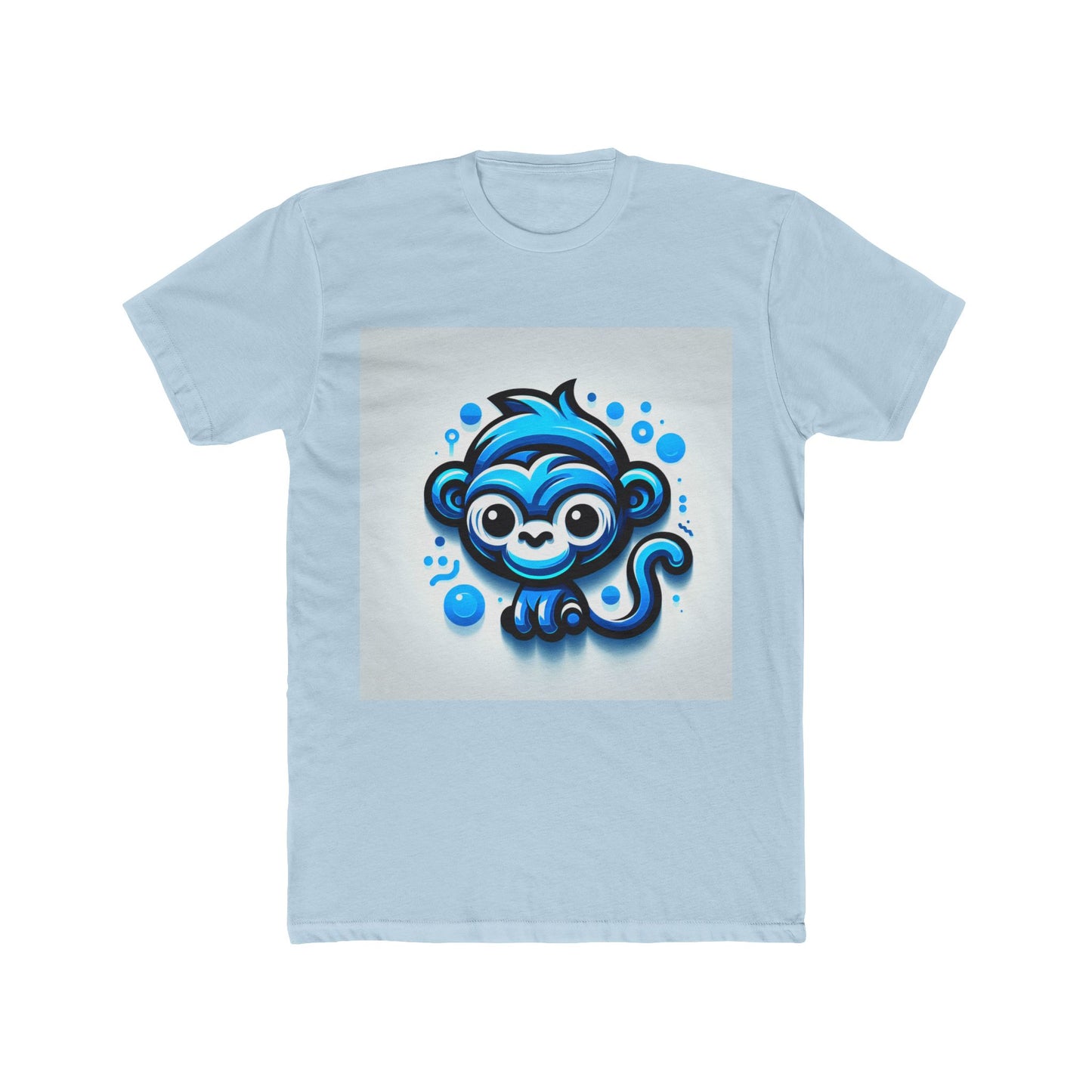 stylish unisex t-shirt - blue animal print, comfortable casual tee for men and women, trendy all-gender shirt