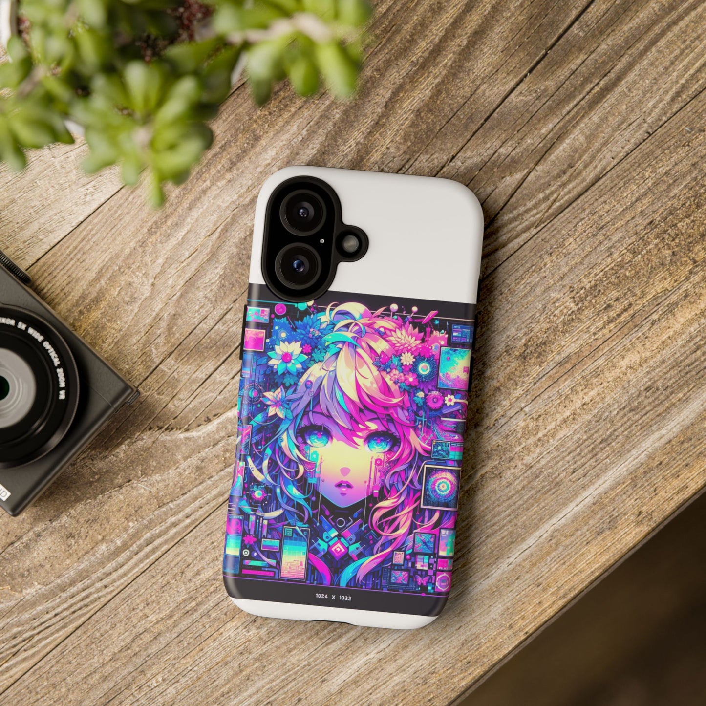 ai generated still slays protective phone case for anime lovers, vibrant 3d wrap design, durable shock absorption, uv protected, glossy or matte finish