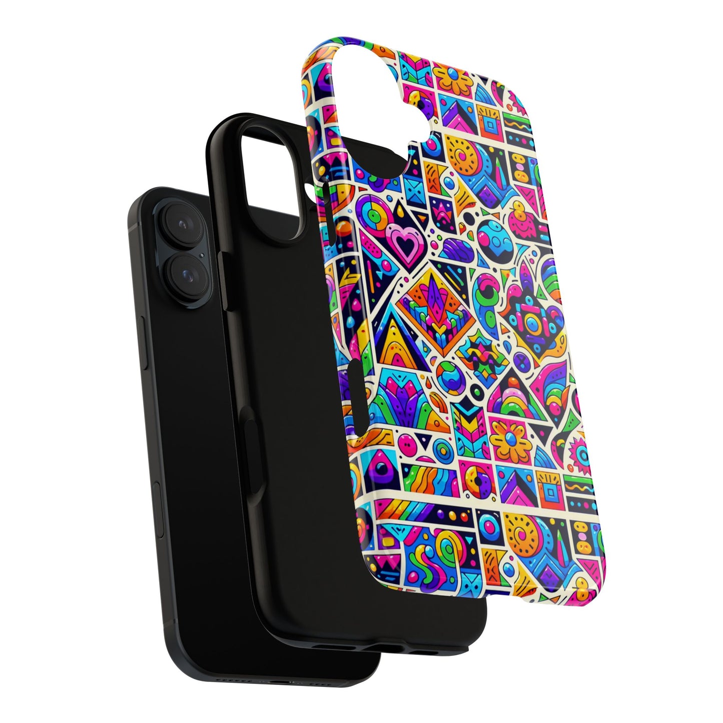 pattern image 4 vibrant anime retro shockproof phone case for men women