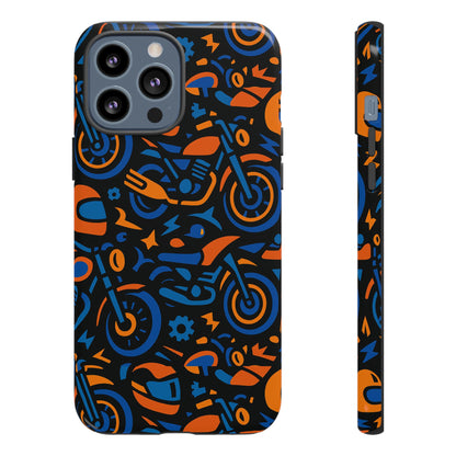 Vibrant Motorcycle Phone Case in Multicolour Design for Stylish Protection Compatible with iPhone 13, 14, 15 & 16 – All Models Including Pro, Pro Max & Plus