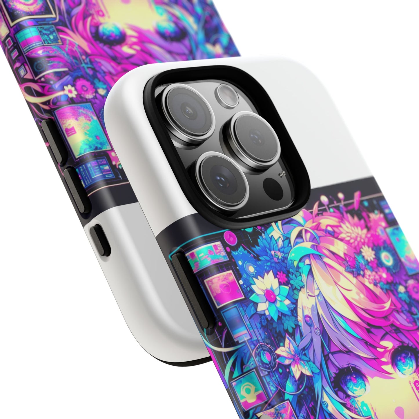 ai generated still slays protective phone case for anime lovers, vibrant 3d wrap design, durable shock absorption, uv protected, glossy or matte finish