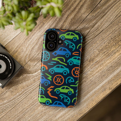 Vibrant 3D Car Design Protective Phone Case for Kids and Teens - Playful Multicolour Style - Stylish Protection for Everyday Use - Compatible with iPhone 13, 14, 15 & 16 – all models including Pro, Pro Max & Plus