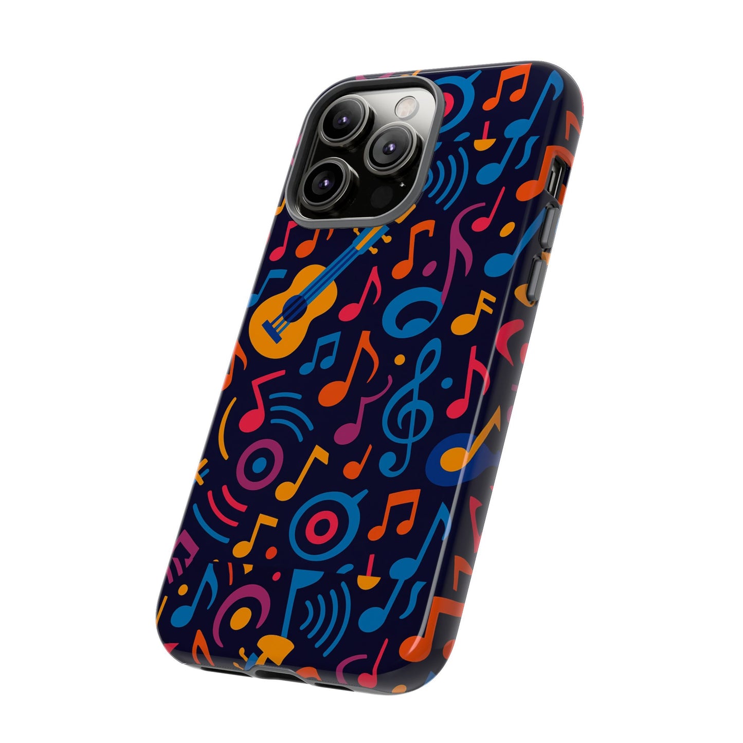 vibrant 3d music design protective phone case for music lovers stylish accessory compatible with iphone 13, 14, 15 & 16 – all models including pro, pro max & plus