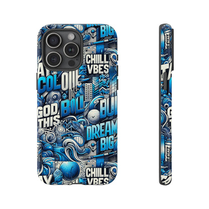 Blue Pattern Image 28 Design Phone Case for Men Women Shockproof Protective Cover with 3D Wrap and UV Protection