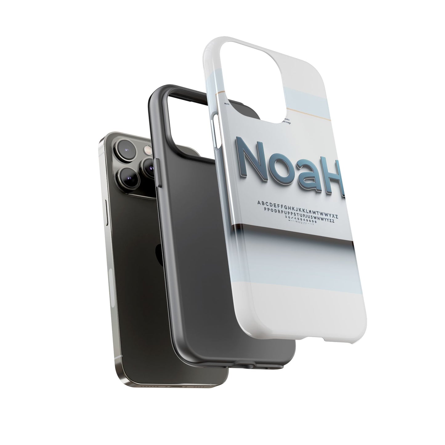 stylish 3d text phone case with modern design in blue – trendy protection for individuals – compatible with iphone 13, 14, 15 & 16 – all models including pro, pro max & plus