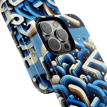 Blue Alphabet B Phone Case for Men and Women Shockproof Protective Cover with 3D Wrap Design and UV Protection