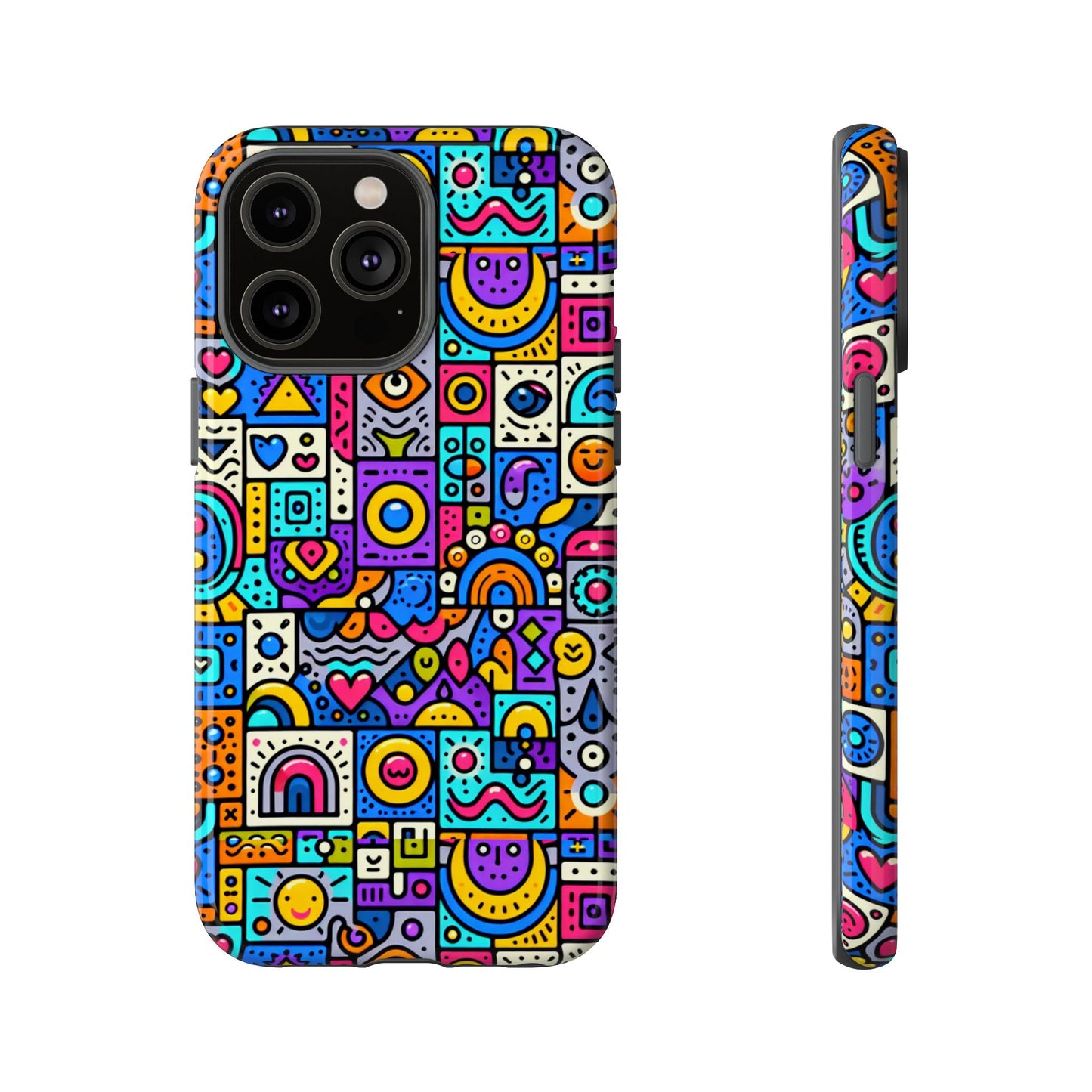 pattern image 8 vibrant anime comic style phone case for smartphones compatible with iphone 13, 14, 15 & 16 – all models including pro, pro max & plus