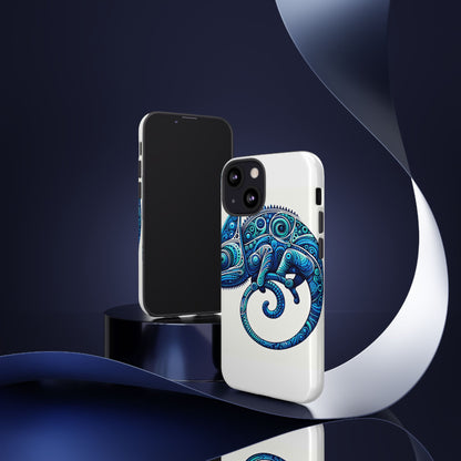 Vibrant 3D Wrap Protective Phone Case with Blue Chameleon Design, Creative Accessory for Unique Style, Compatible with iPhone 13, 14, 15 & 16 – all models including Pro, Pro Max & Plus