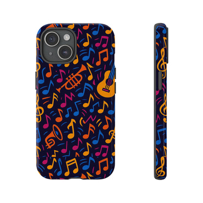 Multicolour Music Themed Protective Phone Case with 3D Design for Stylish Protection – Compatible with iPhone 13, 14, 15 & 16 – All Models Including Pro, Pro Max & Plus