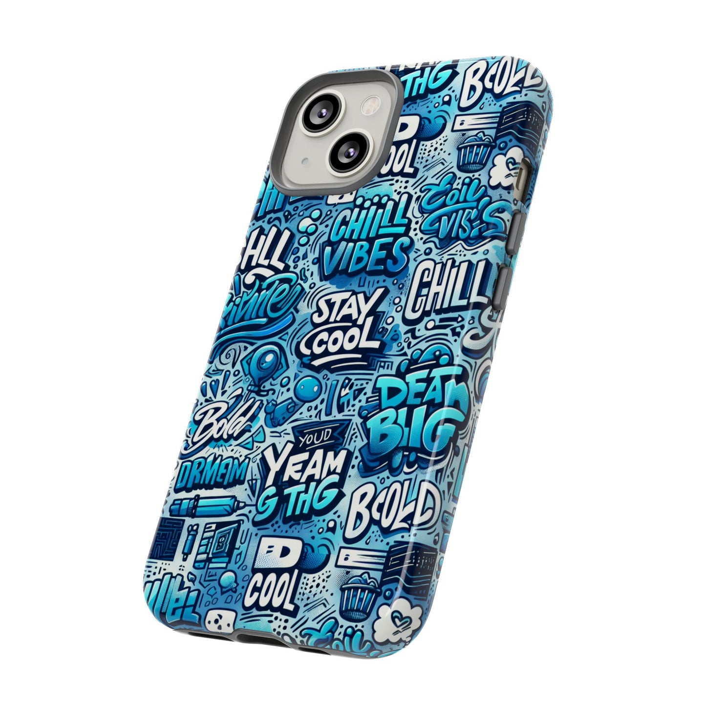 vibrant 3d wrap protective phone case with playful blue design for stylish protection compatible with iphone 13, 14, 15 & 16 – all models including pro, pro max & plus