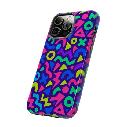 Vibrant Geometric 3D Wrap Protective Phone Case for Men and Women Stylish Accessory Compatible with iPhone 13, 14, 15 & 16 – all models including Pro, Pro Max & Plus