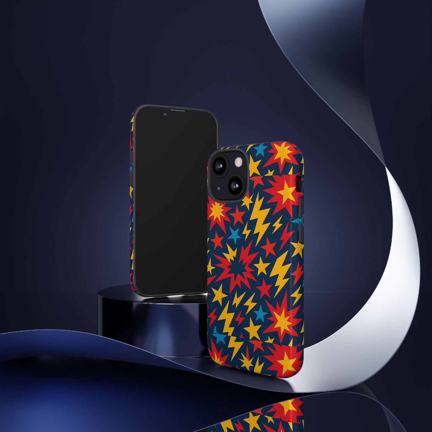 vibrant 3d superhero phone case with colourful lightning design for men and women, stylish protection compatible with iphone 13, 14, 15 & 16 – all models including pro, pro max & plus