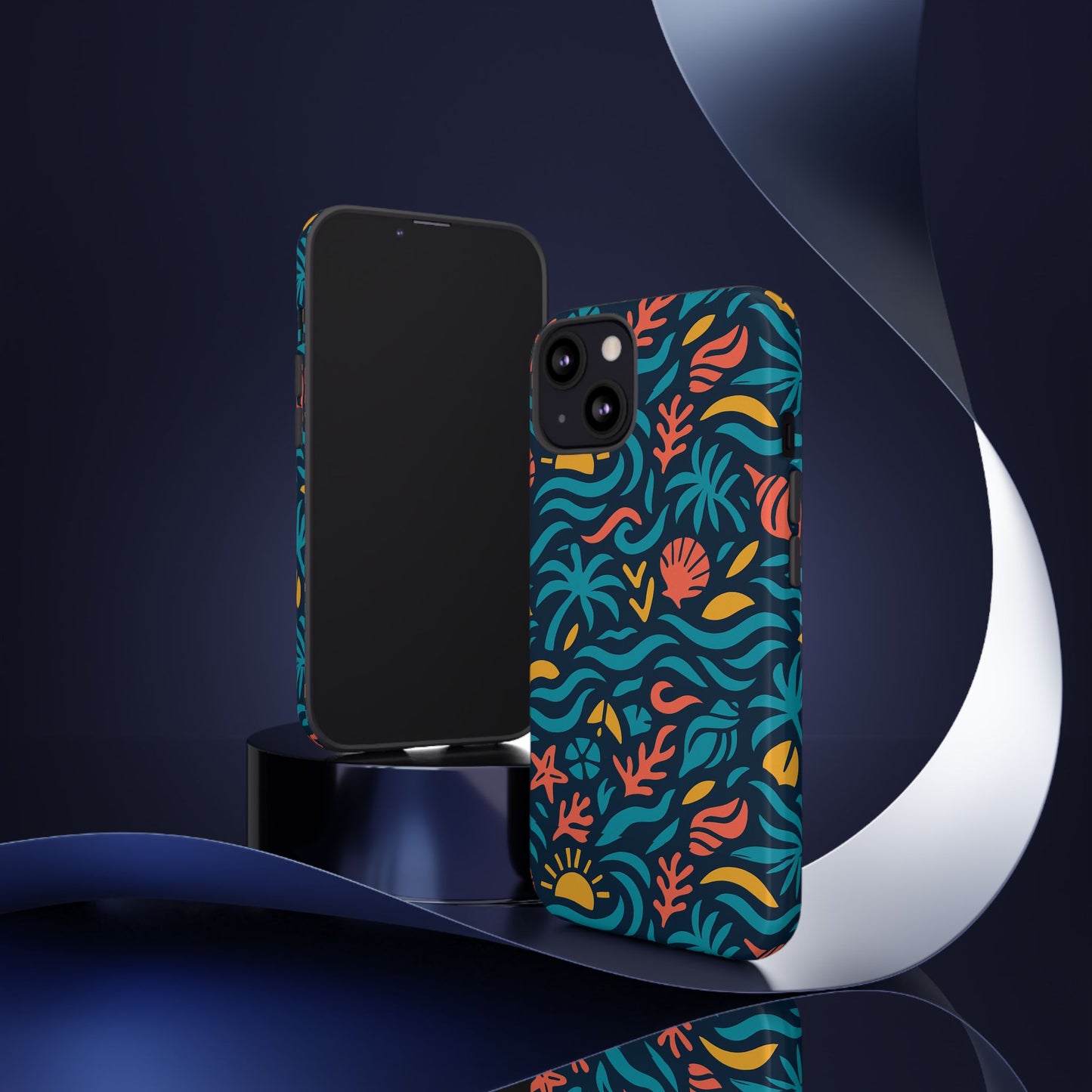 vibrant tropical pattern phone case with 3d design for stylish protection compatible with iphone 13, 14, 15 & 16 – all models including pro, pro max & plus