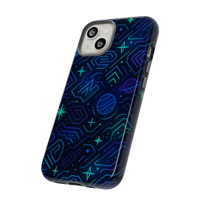 Vibrant Space Design Protective Phone Case in Blue and Green 3D Wrap for Stylish Protection Compatible with iPhone 13, 14, 15 & 16 – All Models Including Pro, Pro Max & Plus