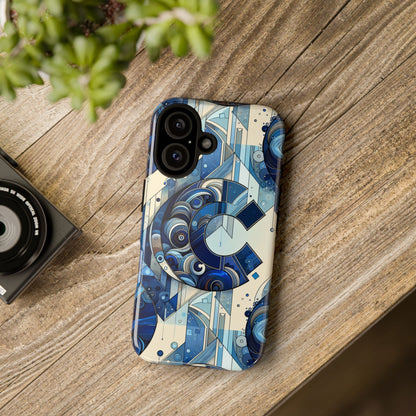 Blue Alphabet C Phone Case for Smartphone Protection with 3D Wrap Design, Shock Absorption, UV Protection, Durable Silicone Material, Suitable for Tech Enthusiasts and Individuality Seekers