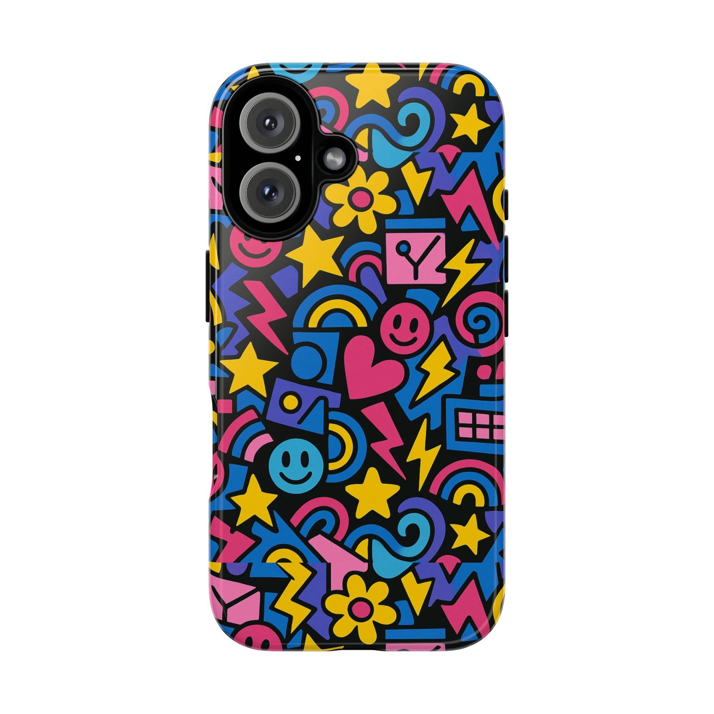 vibrant multicolour cartoon protective phone case – playful 3d design for stylish protection – compatible with iphone 13, 14, 15 & 16 – all models including pro, pro max & plus