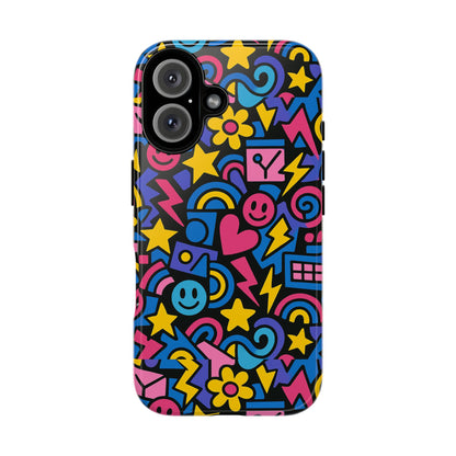Vibrant Multicolour Cartoon Protective Phone Case – Playful 3D Design for Stylish Protection – Compatible with iPhone 13, 14, 15 & 16 – all models including Pro, Pro Max & Plus
