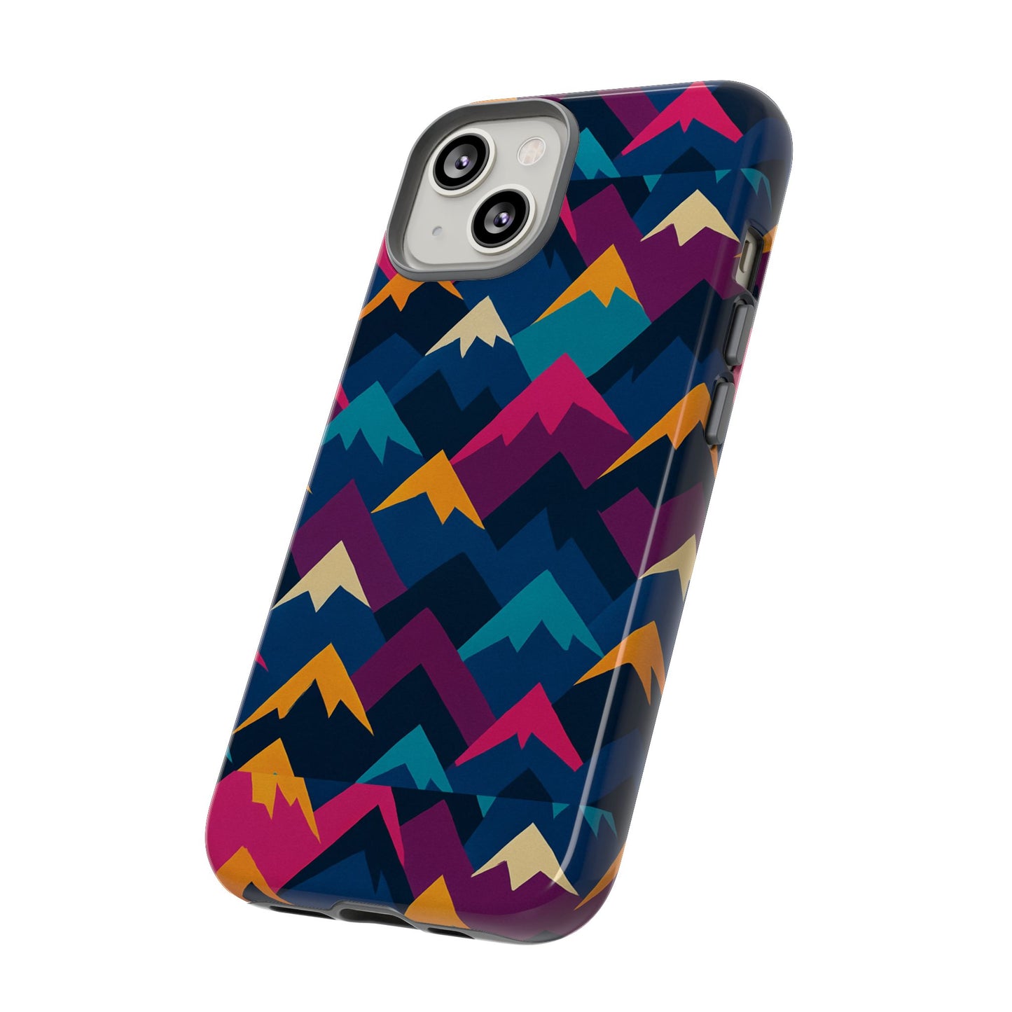 multicolour mountain geometric protective phone case – stylish accessory for unique self-expression compatible with iphone 13, 14, 15 & 16 – all models including pro, pro max & plus