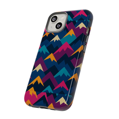 Multicolour Mountain Geometric Protective Phone Case – Stylish Accessory for Unique Self-Expression Compatible with iPhone 13, 14, 15 & 16 – all models including Pro, Pro Max & Plus