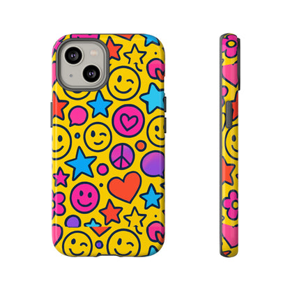 Multicolour Emoji Protective Phone Case with 3D Wrap Design for Stylish Protection and Individual Expression Compatible with iPhone 13, 14, 15 & 16 – all models including Pro, Pro Max & Plus