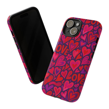 Multicolour 3D Heart Pattern Protective Phone Case for Smartphones – Vibrant Design for Stylish Protection, Compatible with iPhone 13, 14, 15 & 16 – all models including Pro, Pro Max & Plus