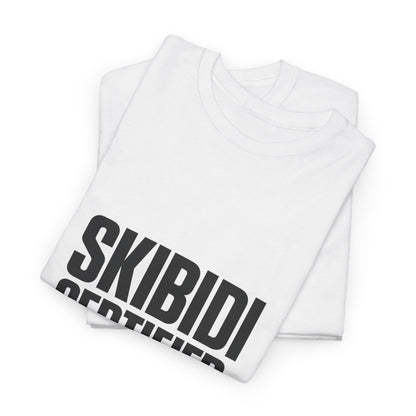 Unisex Heavy Cotton Tee - SKIBIDI CERTIFIED Graphic T-Shirt for Trendsetters, Casual Comfort Top for Everyday Wear