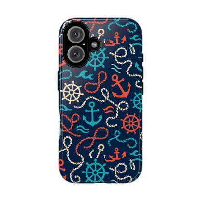 Nautical Themed 3D Wrap Protective Phone Case for Smartphones, Stylish Accessory for Everyday Use, Compatible with iPhone 13, 14, 15 & 16 – all models including Pro, Pro Max & Plus