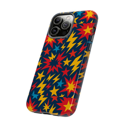 Vibrant 3D Superhero Phone Case with Colourful Lightning Design for Men and Women, Stylish Protection Compatible with iPhone 13, 14, 15 & 16 – all models including Pro, Pro Max & Plus