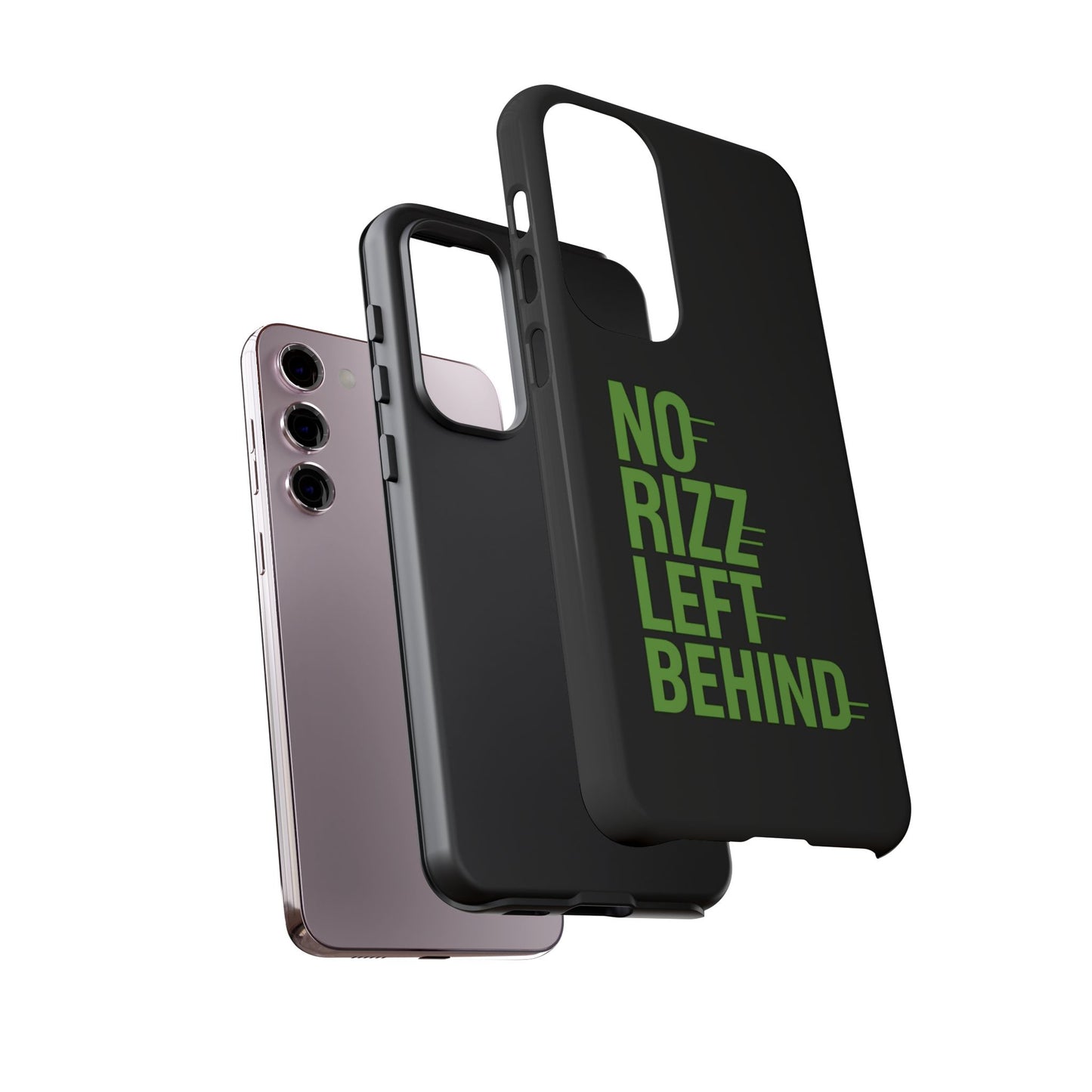 tough phone case - no rizz left behind, durable protection, shock absorbent, stylish design, perfect gift for adults, supports wireless charging, uv protected, lightweight accessory