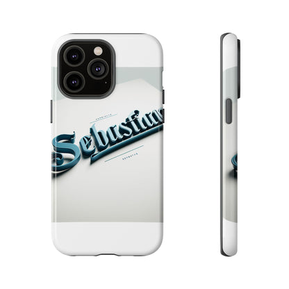Vibrant 3D Wrap Protective Phone Case in Retro Blue Typography Stylish Accessory for Self-Expression Compatible with iPhone 13, 14, 15 & 16 – all models including Pro, Pro Max & Plus