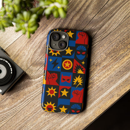 Vibrant Superhero Phone Case with Retro 3D Design for Stylish Protection Compatible with iPhone 13, 14, 15 & 16 – All Models Including Pro, Pro Max & Plus