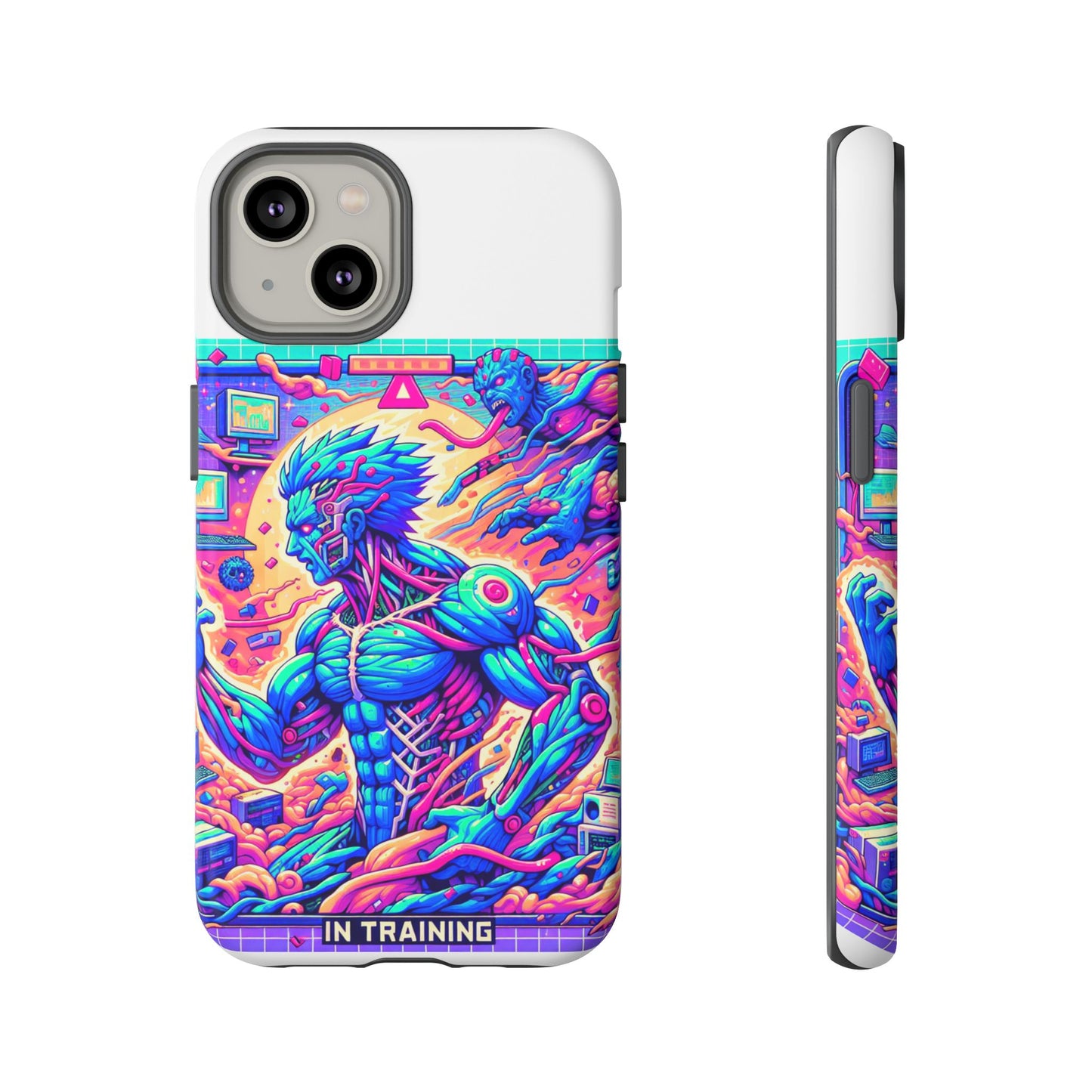 giga chad in training protective phone case for anime fans
