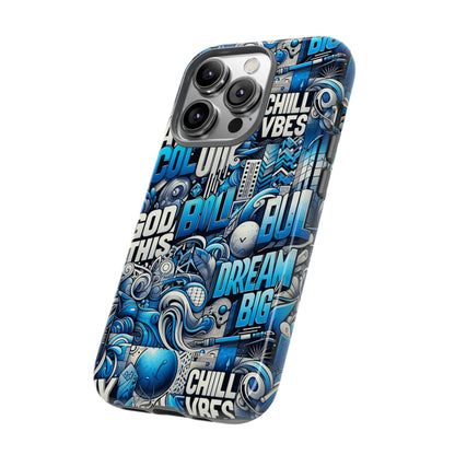 Blue Pattern Image 28 Design Phone Case for Men Women Shockproof Protective Cover with 3D Wrap and UV Protection