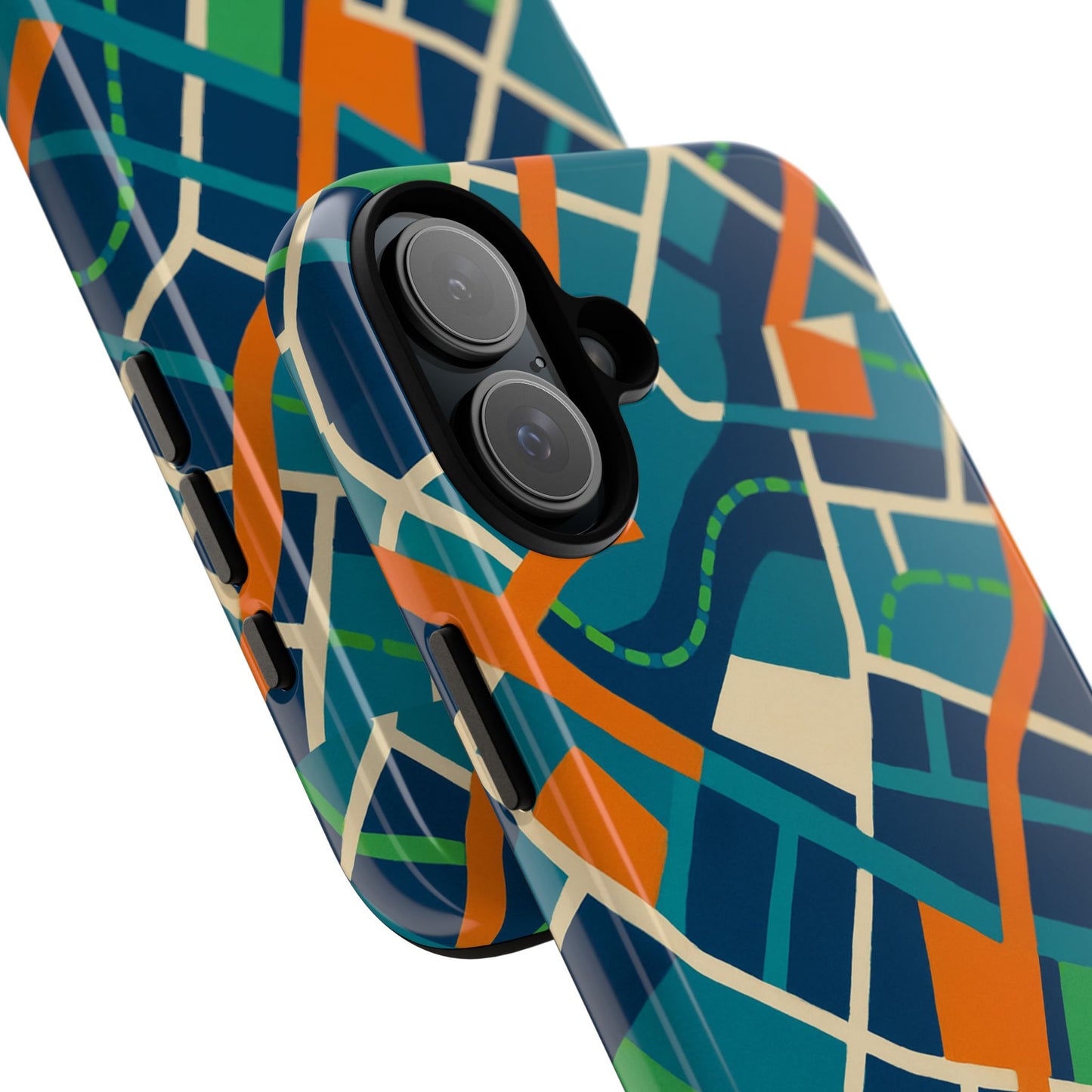 multicolour abstract geometric phone case for stylish protection compatible with iphone 13, 14, 15 & 16 – all models including pro, pro max & plus