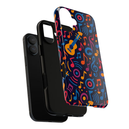 Vibrant 3D Music Design Protective Phone Case for Music Lovers Stylish Accessory Compatible with iPhone 13, 14, 15 & 16 – all models including Pro, Pro Max & Plus