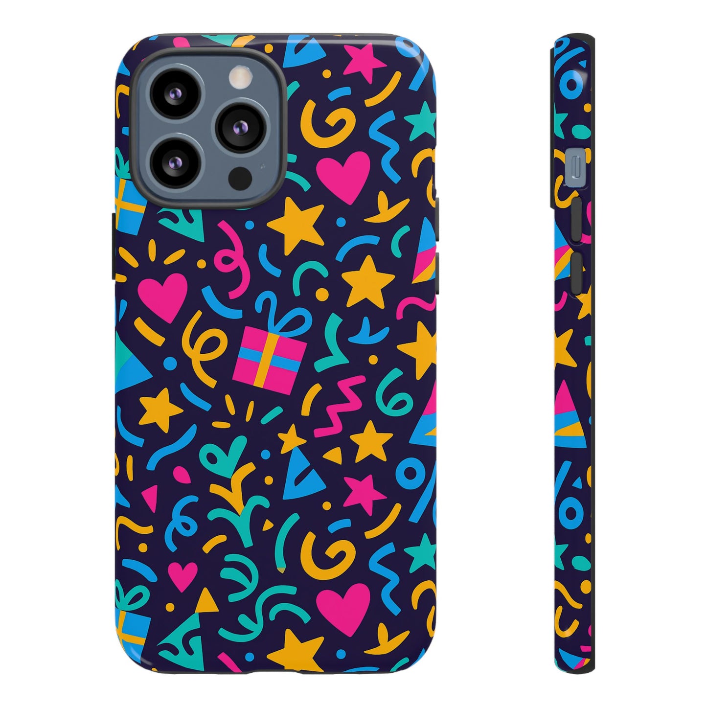vibrant multicolour retro phone case with fun 3d design for stylish protection and unique expression compatible with iphone 13, 14, 15 & 16 – all models including pro, pro max & plus
