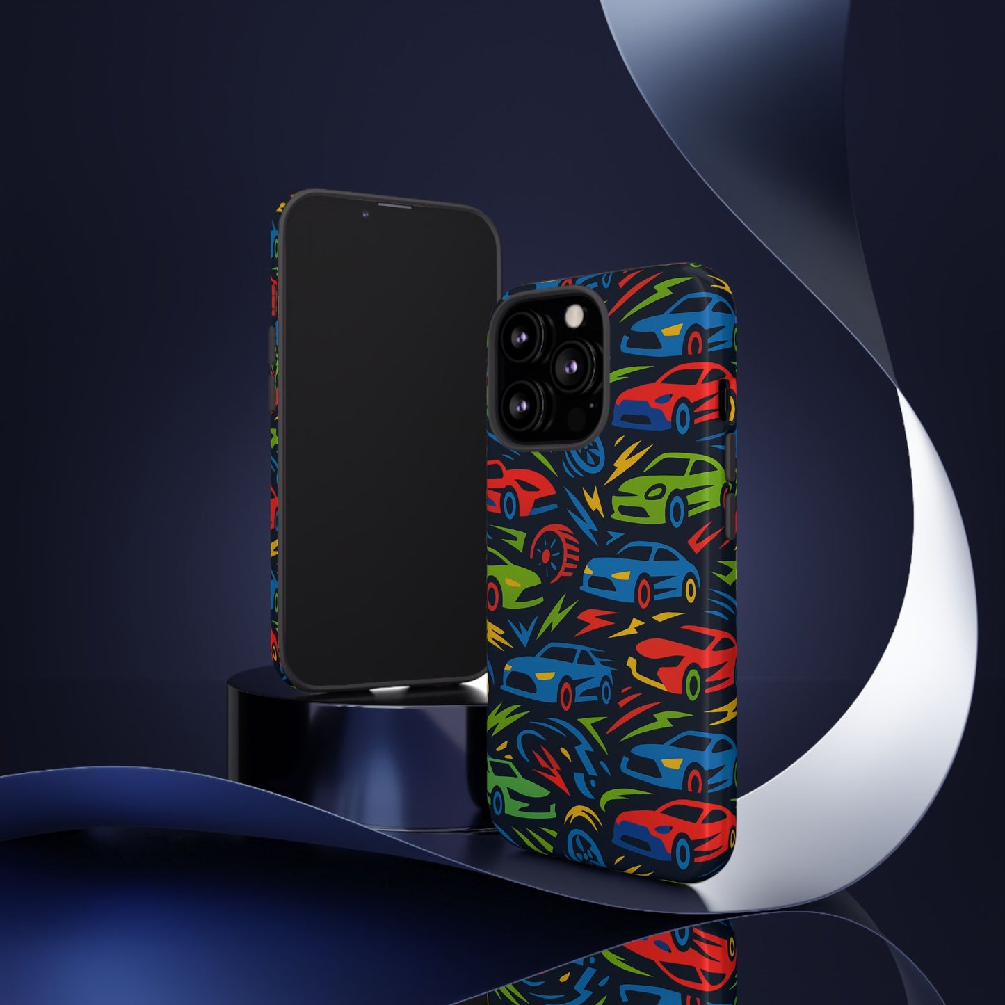 vibrant 3d car design protective phone case – fun retro style for kids and adults – stylish protection – compatible with iphone 13, 14, 15 & 16 – all models including pro, pro max & plus