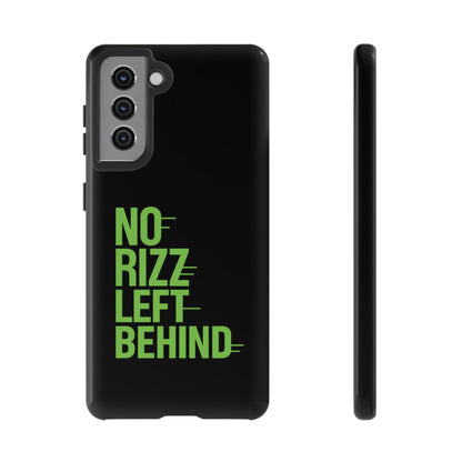 Tough Phone Case - No Rizz Left Behind, Durable Protection, Shock Absorbent, Stylish Design, Perfect Gift for Adults, Supports Wireless Charging, UV Protected, Lightweight Accessory