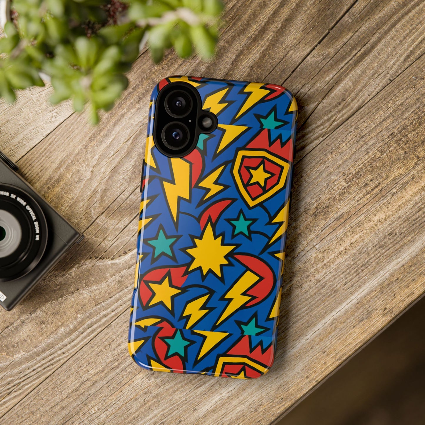 multicolour superhero phone case with 3d design for playful protection compatible with iphone 13, 14, 15 & 16 – all models including pro, pro max & plus
