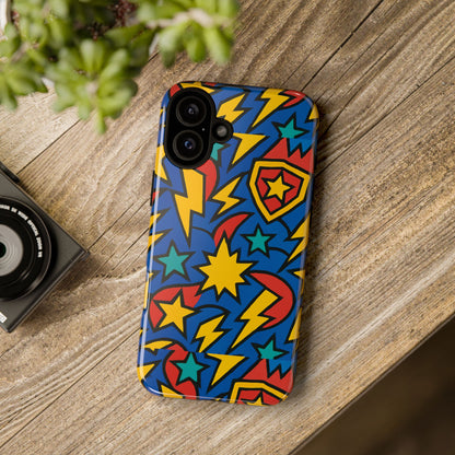 Multicolour Superhero Phone Case with 3D Design for Playful Protection Compatible with iPhone 13, 14, 15 & 16 – all models including Pro, Pro Max & Plus