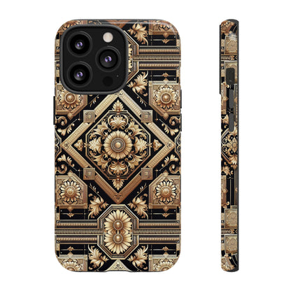Pattern Image 1 Vibrant Shockproof Phone Case for Anime and Comic Fans - Stylish Gold Floral Design for iPhone 13-16 Pro Max Plus