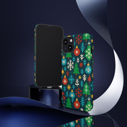 Multicolour 3D Wrap Protective Phone Case with Retro Christmas Design for Stylish Protection – Compatible with iPhone 13, 14, 15 & 16 – All Models Including Pro, Pro Max & Plus